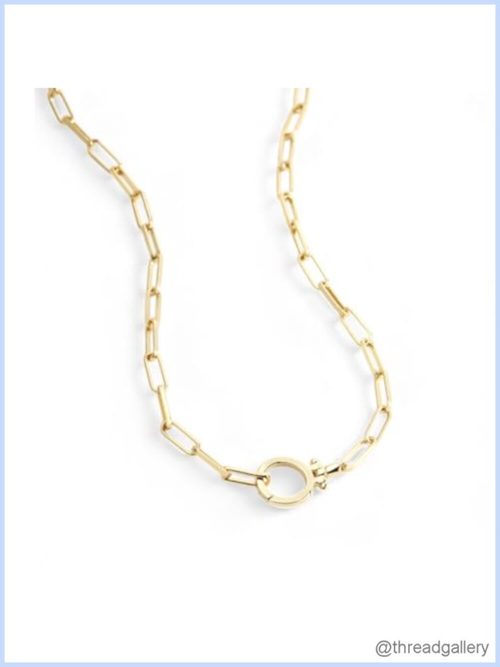 18K Gold Plated Paperclip Chain Necklace 18 Inch Layering